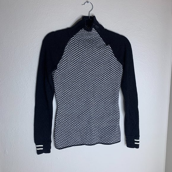 Smartwool Black and White Cowl Neck Sweater - Picture 3 of 4